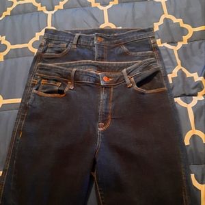 2 pairs of hi rise size 8 jeans